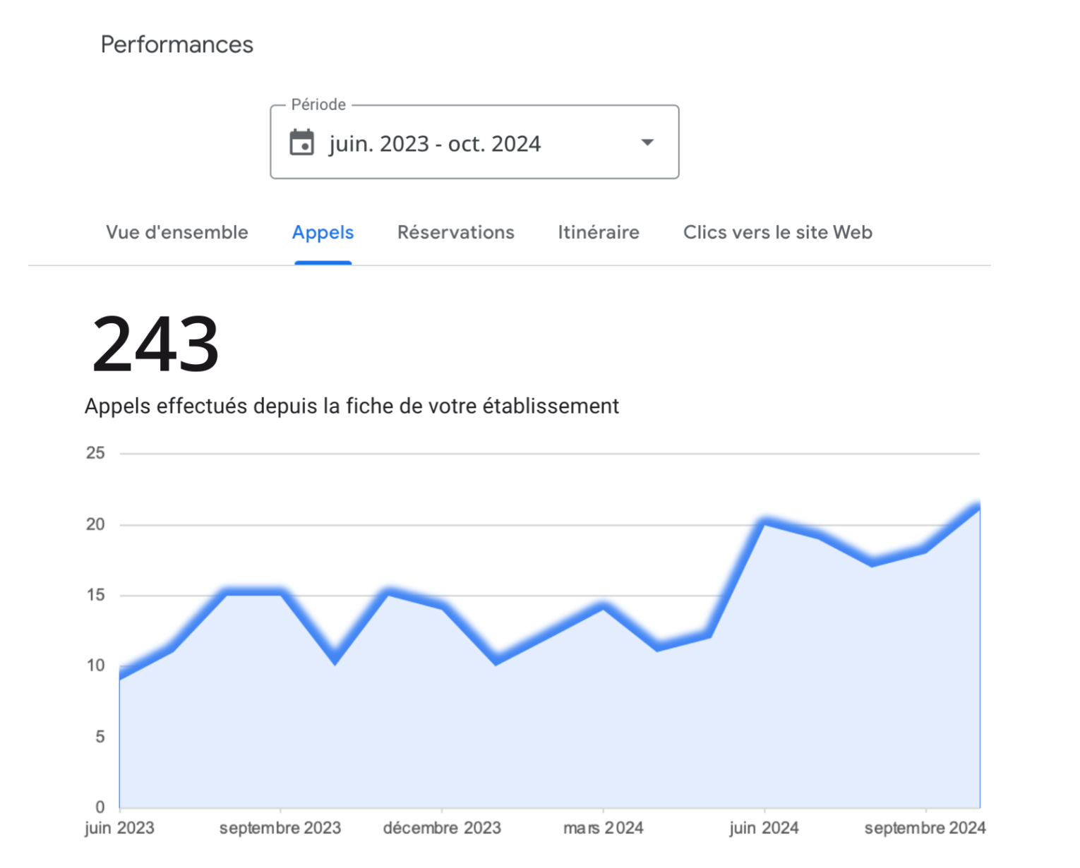Statistiques Google My Business 2